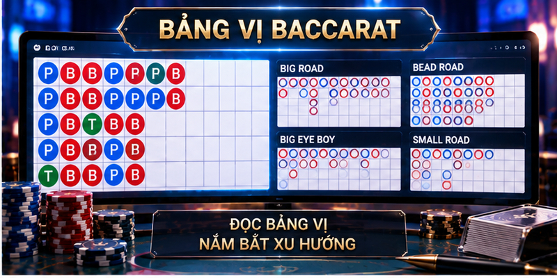 Cách chơi Baccarat qua bảng vị JUN88