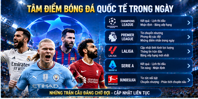 Tâm điểm bóng đá quốc tế trong ngày