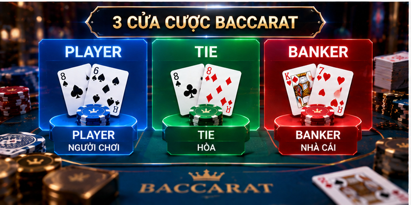 Tìm hiểu cách cược Baccarat với 3 cửa chính