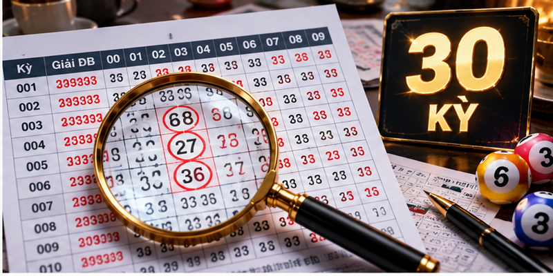 Dữ liệu soi cầu lô bạch thủ 30 kỳ